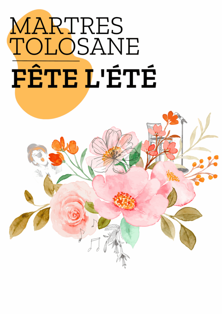 Affiche Martres-Tolosane fête l’été avec illustration florale
