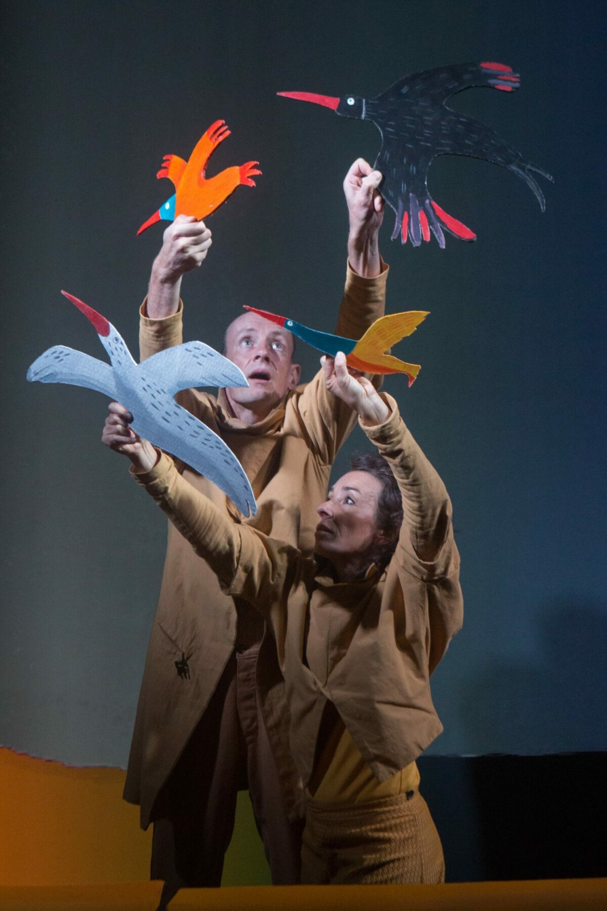 Spectacle Angonia à l’Espace culturel de Martres-Tolosane, marionnettes oiseaux