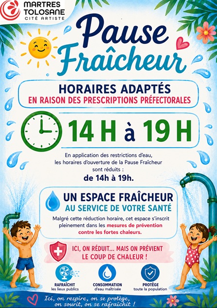 Pause fraîcheur – Changement des horaires